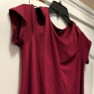 ZEGOLO Brand Medium- Size Burgundy Color Open Shoulder Top